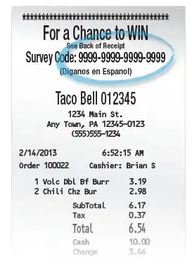 Tell the Bell Receipt